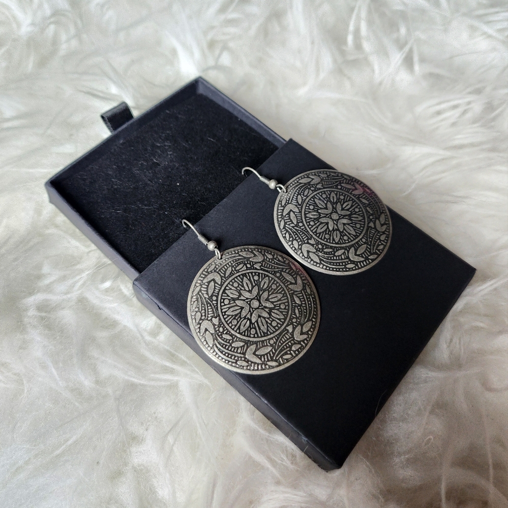 Silver Mandala Earrings